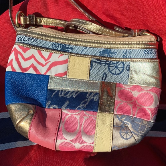 coach purse multicolor patchwork